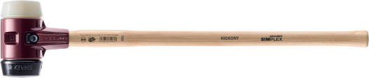 SIMPLEX kūjis su ketaus korpusu ir mediniu kotu 800 mm, Ø 80 Guma / Nailonas